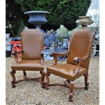 Pair Victorial Oak Chairs